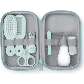 Philips AVENT Babypflege-Set – Starter-Set mit 9 Zubehörteilen: Nagelknipser, Schere, 3 Nagelfeilen, Kamm, Haarbürste, Nasensauger und Fingerzahnbürste (Modell SCH401/00)