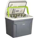 vayox Tragbare Auto-Kühlbox mit Heizfunktion 27 l 230V/12V/24V grau - Grau