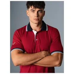 Poloshirt TRIGEMA "TRIGEMA Poloshirt aus Coolmax Material", Herren, Gr. XXXL, braun (kirsch), 100% Polyester (recycelt), sportlich, Kurzarm, Shirts