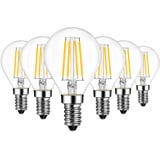 LVWIT E14 Filament LED Lampen Tropfenform, 7W LED Birne 1055LM, Ersetzt 75W Glühbirnen, Warmweiß 2700K Energiesparlampe, Glas Fadenlampe, Nicht Dimmbar, 6er Pack