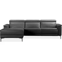 Home Affaire Ecksofa »Lund, L-Form, 261cm, man. o. elektr. Relaxfunktion (mit USB-A)« und Kopfteilverstellung, schwarz