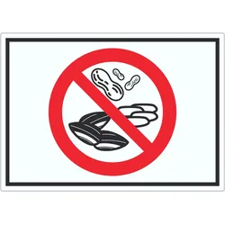 Nüsse und Kerne essen verboten Aufkleber Symbol A8 (52x74mm)