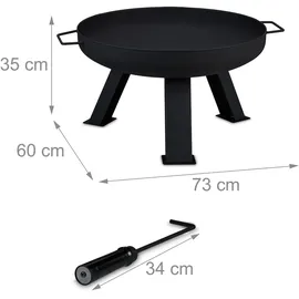 Relaxdays Feuerschale 60 cm