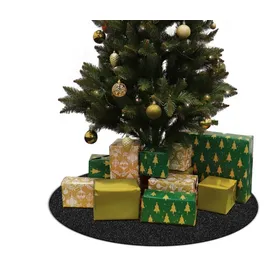 Primaflor Weihnachtsbaum Unterlage Glimmer Rund - Schwarz, - Ø 100cm