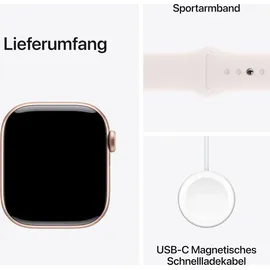 Apple Watch Series 10 GPS 42 mm Aluminiumgehäuse roségold Sportarmband blassrosa S/M