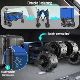 Kesser Bollerwagen mit breiten Reifen blau/grau