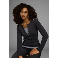 KangaROOS 2-in-1-Shirt Langarm, sehr figurbetont, Gr. 40/42 (M), schwarz-weiß,