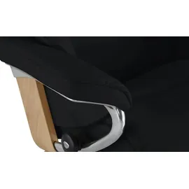 Stressless Relaxsessel Reno Leder 92 x 110 x 80 cm Schwarz mit Hocker