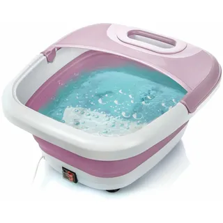 First Austria TZS First Austria Klappbares Fußsprudelbad mit Heizung | Pink | Vibration & Sprudelfunktion | Fuß-Massage-Gerät | Fußbadewanne | max. 45°C | Pediküre