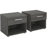 CARO-Möbel Nachtschrank Mary 41,2 x 28 x 18,7 cm Grau