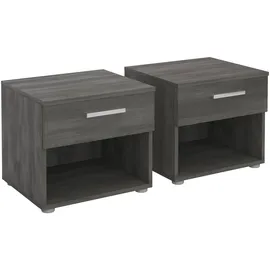 CARO-Möbel Nachtschrank Mary 41,2 x 28 x 18,7 cm Grau