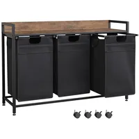 Mondeer Wäschekorb 3 Fächer, Wäschesammler mit Ablage und 3