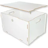 clipfritz BOB, Aufbewahrungsbox aus MDF, Ordnungsbox mit Deckel, in Eiche-Effekt | Weiss-matt