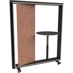 RollingRack, mobiles Regal mit Schwenktafel und Stehtisch
