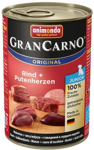 Animonda Dog GranCarno Junior Rind und Putenherzen 400g (Rabatt für Stammkunden 3%)