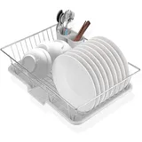 Greensen Abtropfgestell Geschirr, Geschirrabtropfgestell Edelstahl mit Ablauf Geschirr Abtropfständer Abtropfgitter Multifunktionaler Abtropfmatte Dish Drying Rack Geschirrkorb Küche Abtropfbrett