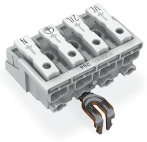 Wago 294-5224 Leuchtenanschlussklemme, Drücker extern, mit PE-Rastkontakt, weiß 2945224 - 500 Stück