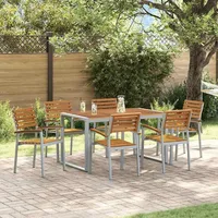 vidaXL Garten Essgruppe 7-tlg. Grau/Braun