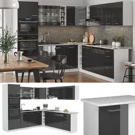 Vicco R-Line, Anthrazit Hochglanz/Weiß 237 x 247 cm AP Marmor