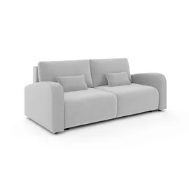 OTTO home 3-Sitzer OTTO HOME "JIGGS wahlweise Schlafsofa mit Bettkasten, Maße B/H/T: 228/96/110 cm", grau (hellgrau), B:228cm H:96cm T:110cm, 100% Polyester, Sofas, Sofa mit Wellenunterfederung, enthält 2 Rückenkissen und 2 Zierkissen