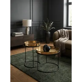 KADIMA DESIGN Beistelltische NERA: Hammerstruktur, Griffmulden, Aluminium & Stahl, abnehmbare Tischplatten.