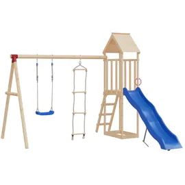 vidaXL Zubehör Spielturm Schaukelsitz mit Strickleiter Blau