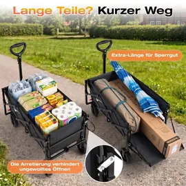 sunula Bollerwagen Faltbar 80L/115L schwarz