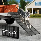Tragbare Hunderampe für das Auto, 190 x 50 cm, Extra Breite Hundetreppe für Mittlere und Große Hunde, rutschfeste Rampe für Haustiere bis zu 400 lbs, Hundeautorampe, Einstieg ins Auto/LKW/SUV/Bett