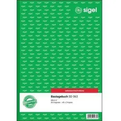 Sigel Bautagebuch SD63 DIN A4 selbstdurchschreibend 3x40Blatt