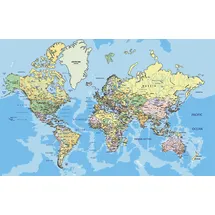 Papermoon Vlies- Fototapete Digitaldruck 350 x 260 cm, World Map
