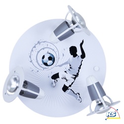 Elobra Rondell SOCCER, Kinderzimmerleuchte, 3x E14, silber / weiß ELO-128299
