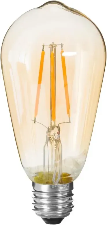 Atmosphera Teardrop ST64 E27 LED-Glühbirne mit geradem Filament, bernsteinfarben
