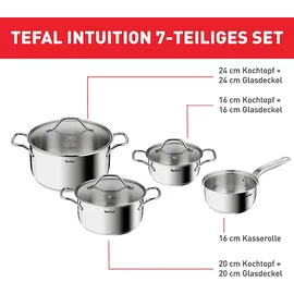 Tefal Intuition Topf-Set 7-tlg. Kochtopf + Deckel