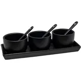 HIT Trading Dip-Set 7-teilig DAPPER, Schwarz - Porzellan - 7-teilig