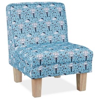relaxdays Sessel Kindersessel mit Elefanten-Motiv blau|braun|weiß