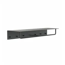 Frost Unu Wandgarderobe schwarz matt / schwarz poliert | mit 6 Haken