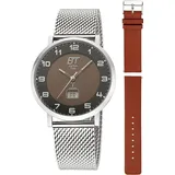 ETT Eco Tech Time EGS-11624-22MS Funk-Solar Herrenuhr Atacama Edelstahl mit 2 Bändern