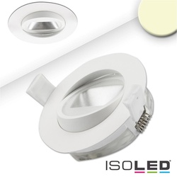 ISOLED LED Einbaustrahler asymmetrisch COB, IP44, rund, Ø 9.5cm, CRI >90, schwenkbar, dimmbar, weiß, 8W 3000K 450lm 50° ISO-114147