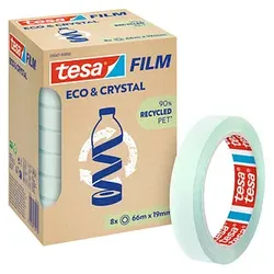 tesa tesafilm® ECO & CRYSTAL Klebefilm transparent 19,0 mm x 66,0 m 8 St.