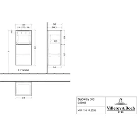 Villeroy & Boch Subway 3.0 Seitenschrank 40 x 86 x 36,2 cm Weiß/Volcano Black