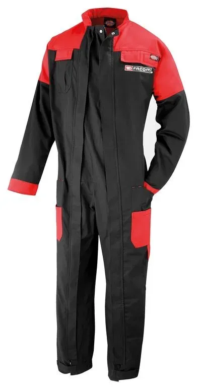Dickies Arbeits-Overall schwarz/rot Gr. S - Robuste Arbeitskleidung von FACOM - Ideal für den Arbeit