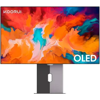 KOORUI 27 Zoll OLED Gaming Monitor, 1440P 240Hz 0.03ms PC Monitor, 90W Type-C Charge, DCI-P3 Slim Screen, HDMI 2.0, DisplayPort 1.4, USB-C 3.1, 100 * 100mm VESA, Schwarz, 27E8QK