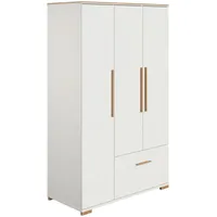 Paidi Kleiderschrank Enie 123,5 x 200,4 x 55,6 cm Eiche massiv weiß