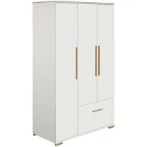 Paidi Kleiderschrank Enie 123,5 x 200,4 x 55,6 cm Eiche massiv weiß