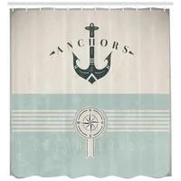 ABAKUHAUS Duschvorhang Anker 175 x 240 cm beige/grün