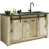 Home Affaire Spülenschrank Sherwood 161 x 64 x 93 cm Braun
