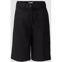 S.Oliver - Leinen-Bermuda mit Bindegürtel, Black, 36