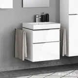 Evineo Waschtischunterschrank 2 Auszüge 59,5 x 61,7 cm Weiß