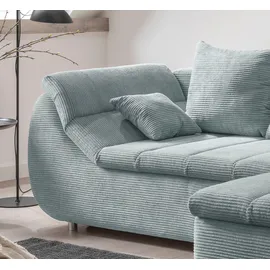 INOSIGN Ecksofa »Imola, bequem, aktuelle Steppung im Sitz, L-Form, Breite 270cm« wahlweise mit Bettfunktion, blau