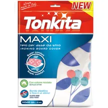 Tonkita | Maxi Bügelbrettbezug 140 x 50 cm, Bügelbrettbezug aus recycelter Baumwolle und weichem Molton, mit elastischem Rand, für Bügelbretter bis 132 x 42 cm - Made in Italy